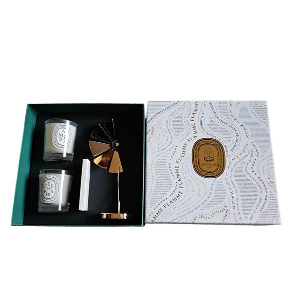 DIPTYQUE Ambre (Amber) &‎ Feu de Bois (Firewood) Scented Candle Carousel Gift Se - Picture 2 of 7